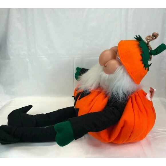 Vintage Rubber Face HALLOWEEN Elf Pixie Pumpkin Costume Greeter Shelve - Picture 6 of 11